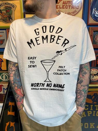 NORTH NO NAME / PATCH DESIGN PRINT T-SH (WHT×BLK)