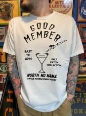 NORTH NO NAME / PATCH DESIGN PRINT T-SH (WHT×BLK)