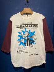 EL×Vinny×Chop ”SHEEP & WOLF2” BASEBALL T (NT×BRG)