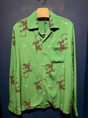 GAVIAL / l/s aloha shirts “black panther” (GREEN)