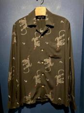 GAVIAL / l/s aloha shirts “black panther” (BLACK)