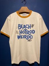 WEIRDO/HOTROD BEACH - S/S RINGER T-SH (MUSTARD)