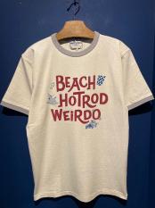 WEIRDO/HOTROD BEACH - S/S RINGER T-SH (GRAY)