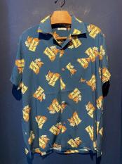 GAVIAL / s/s aloha shirts “ hugme!” (NAVY)