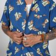 GAVIAL / s/s aloha shirts “ hugme!” (NAVY)