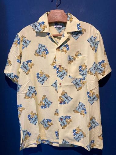 GAVIAL / s/s aloha shirts “ hugme!” (Yellow)