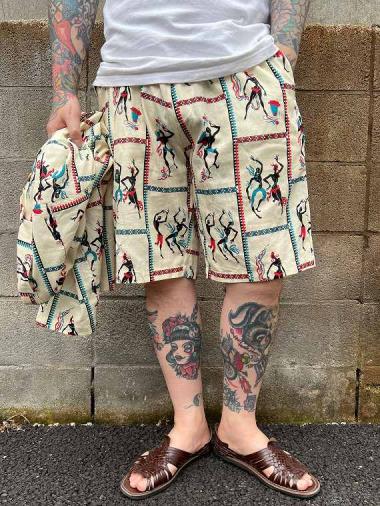 NORTH NO NAME /  ”Dancer pattern” Shorts(WHT)