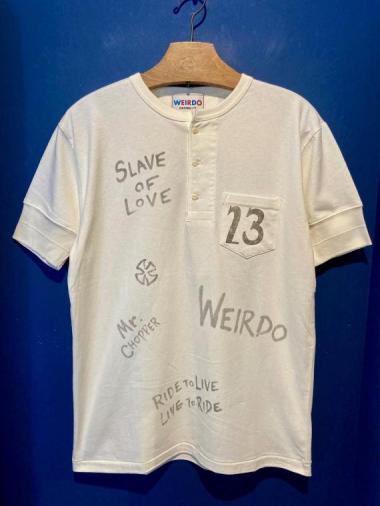 WEIRDO / SLAVES - S/S HENRY T-SHIRTS (WHITE)