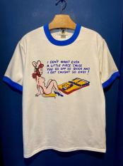 EDWARD LOW ”Mousetrap” Ringer Tee (WHITE×BLUE)