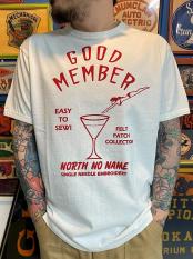NORTH NO NAME / PATCH DESIGN PRINT T-SH (WHT×RED)