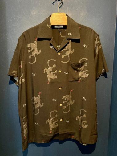 GAVIAL / s/s aloha shirts “black panther” (BLACK)