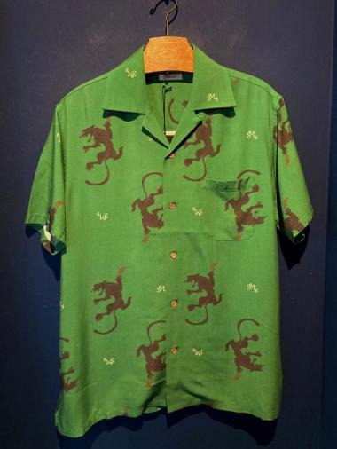 GAVIAL / s/s aloha shirts “black panther” (GREEN)