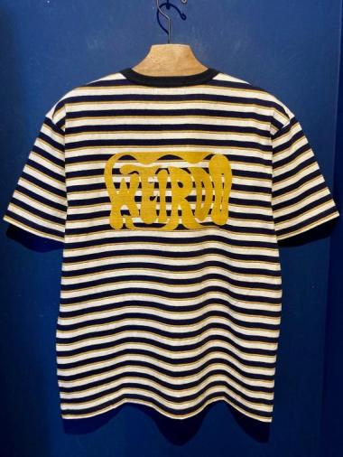 WEIRDO / PORN WEIRDO - S/S BORDER T-SHIRTS (NAVY)