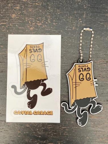GAVIAL GARAGE/sticker & keyholder “black cat