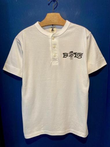 EDWARD LOW ”Skull Logo" S/S HENRY Tee (WHITE)