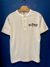 EDWARD LOW ”Skull Logo" S/S HENRY Tee (WHITE)