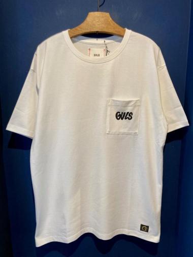 GAVIAL / s/s big tee “E.F.B”(with pocket)(WHITE)