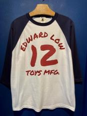 EDWARD LOW / ”TOYS MFG.” 3/4 Raglan Tee (WHT/NVY)