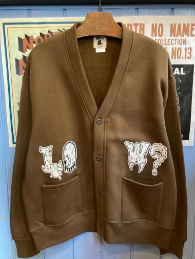 EDWARD LOW ”LOW?” SWEAT CARDIGAN (BROWN)