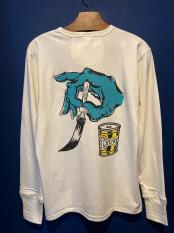 WEIRDO  PAINT CAN - L/S HENRY T-SHIRTS (WHITE)