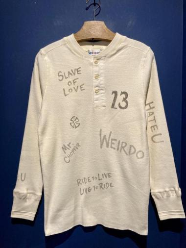 WEIRDO / SLAVES - L/S T-SHIRTS (WHITE)