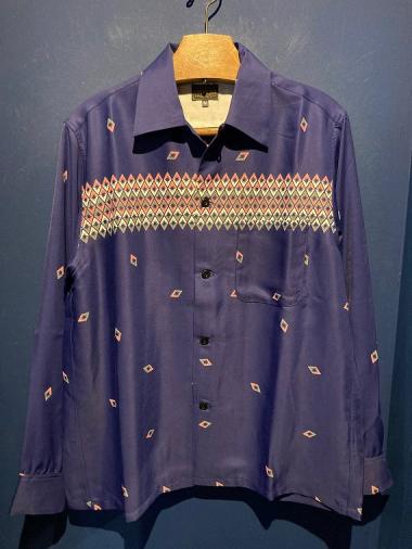 The Groovin High / Rayon L/S Shirt (Dia・NAVY)