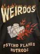 WEIRDO  PSYCHO FLAMES - L/S HENRY T-SHIRTS (BLACK)