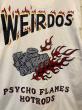 WEIRDO  PSYCHO FLAMES - L/S HENRY T-SHIRTS (WHITE)