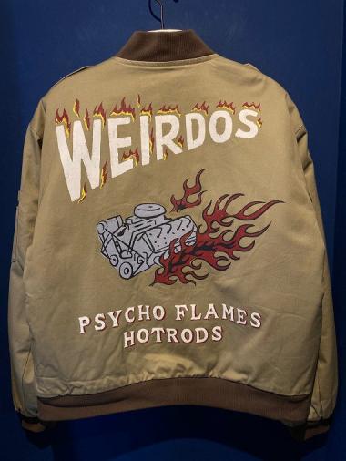 WEIRDO / PSYCHO FLAMES - UTILITY JACKET (KHAKI)