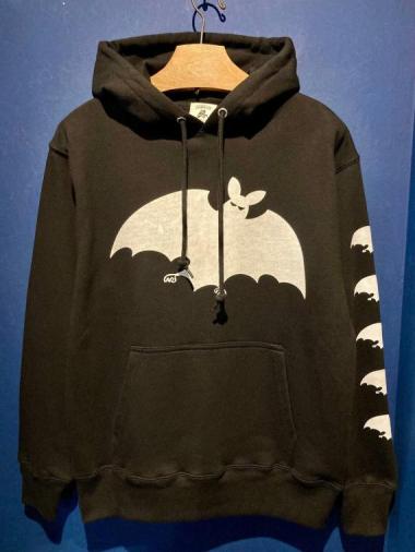 EDWARD LOW ”Bats” SWEAT PARKA (BLACK)